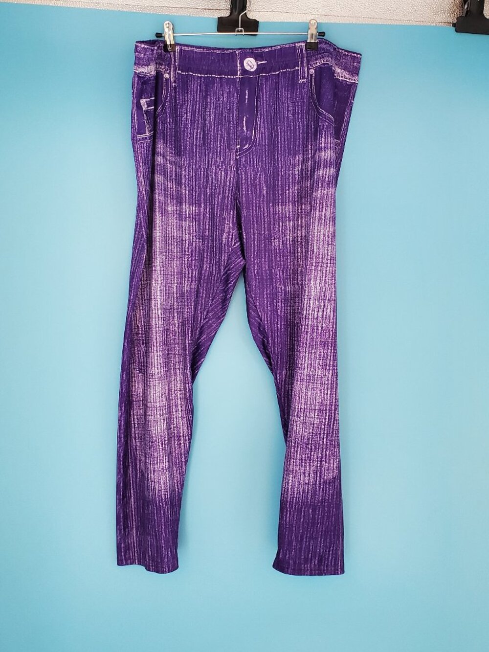 Unbranded Leggings Size 5X Purple Elastic Waist Stretch